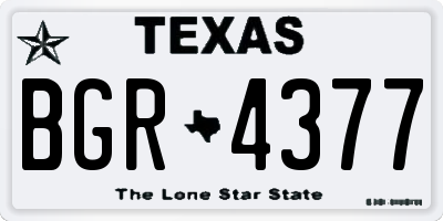 TX license plate BGR4377