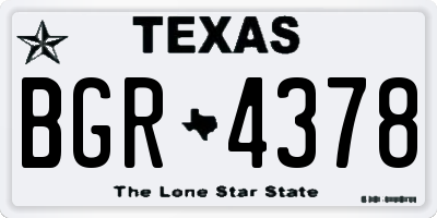 TX license plate BGR4378