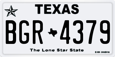 TX license plate BGR4379