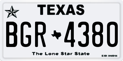 TX license plate BGR4380