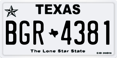 TX license plate BGR4381