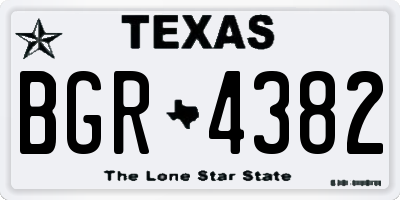 TX license plate BGR4382