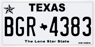 TX license plate BGR4383