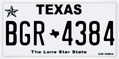 TX license plate BGR4384