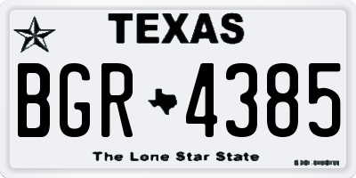 TX license plate BGR4385