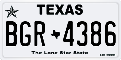 TX license plate BGR4386