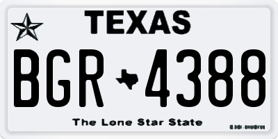 TX license plate BGR4388