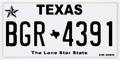 TX license plate BGR4391