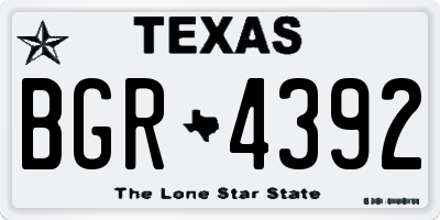 TX license plate BGR4392