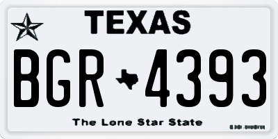 TX license plate BGR4393