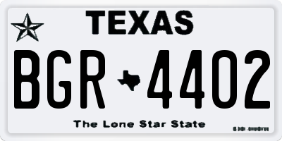 TX license plate BGR4402