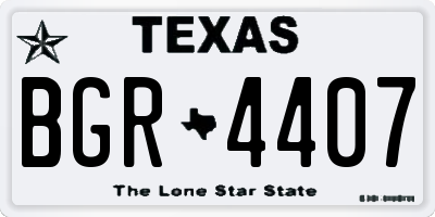 TX license plate BGR4407