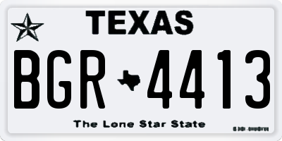 TX license plate BGR4413
