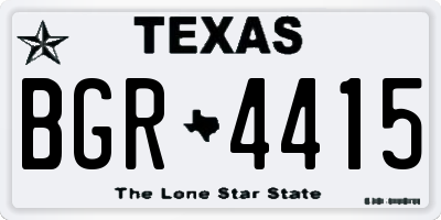TX license plate BGR4415