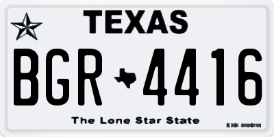 TX license plate BGR4416
