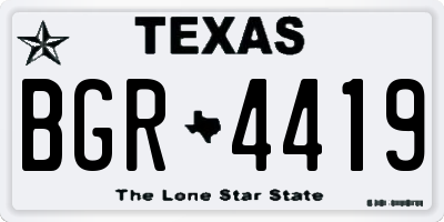 TX license plate BGR4419