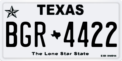 TX license plate BGR4422
