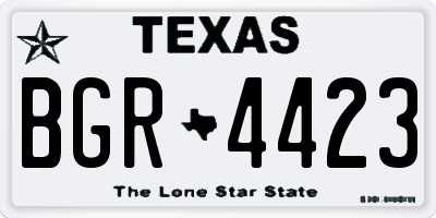 TX license plate BGR4423
