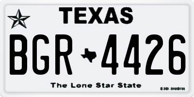 TX license plate BGR4426