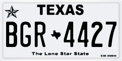 TX license plate BGR4427