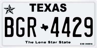 TX license plate BGR4429