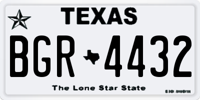 TX license plate BGR4432