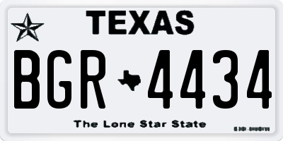 TX license plate BGR4434
