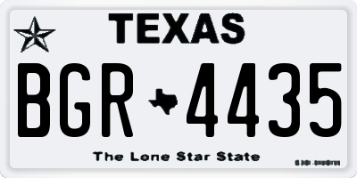TX license plate BGR4435