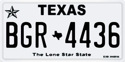 TX license plate BGR4436