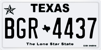 TX license plate BGR4437