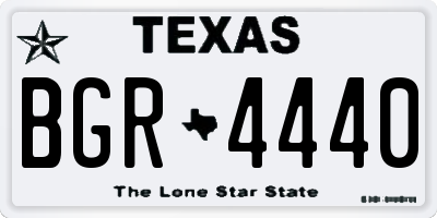 TX license plate BGR4440