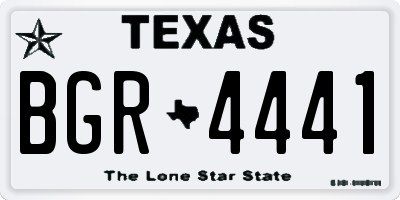 TX license plate BGR4441
