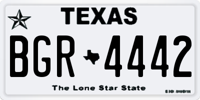 TX license plate BGR4442