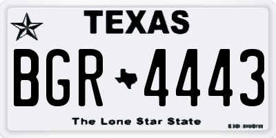 TX license plate BGR4443
