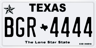 TX license plate BGR4444