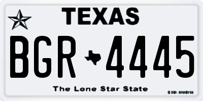 TX license plate BGR4445
