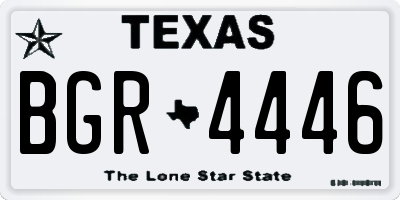 TX license plate BGR4446