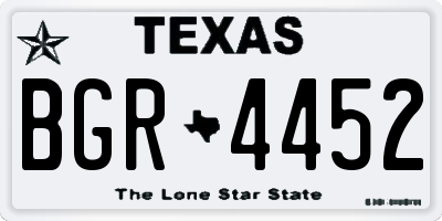 TX license plate BGR4452