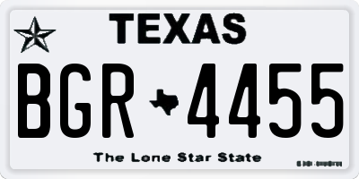 TX license plate BGR4455