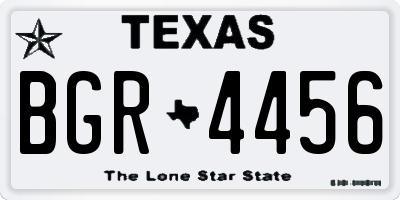 TX license plate BGR4456