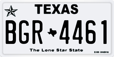 TX license plate BGR4461