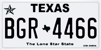 TX license plate BGR4466