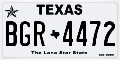 TX license plate BGR4472