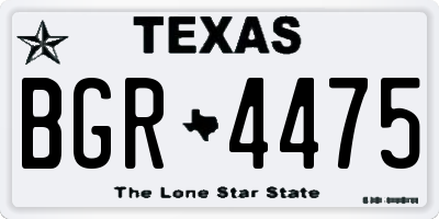 TX license plate BGR4475