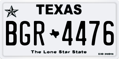 TX license plate BGR4476