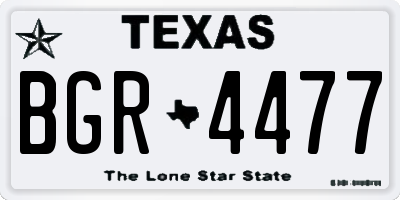 TX license plate BGR4477