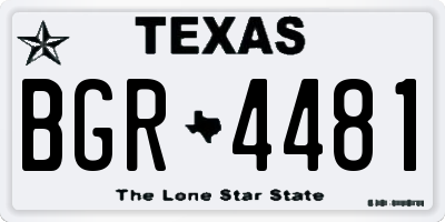 TX license plate BGR4481
