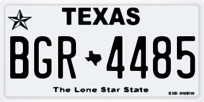 TX license plate BGR4485