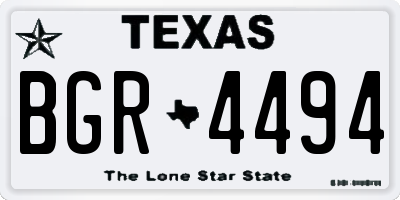 TX license plate BGR4494