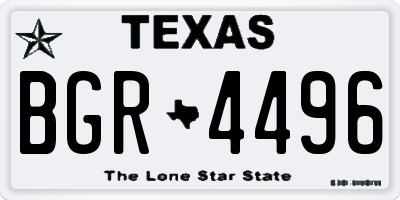 TX license plate BGR4496